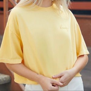 Brandy Melville John Galt Honey Cropped T-Shirt